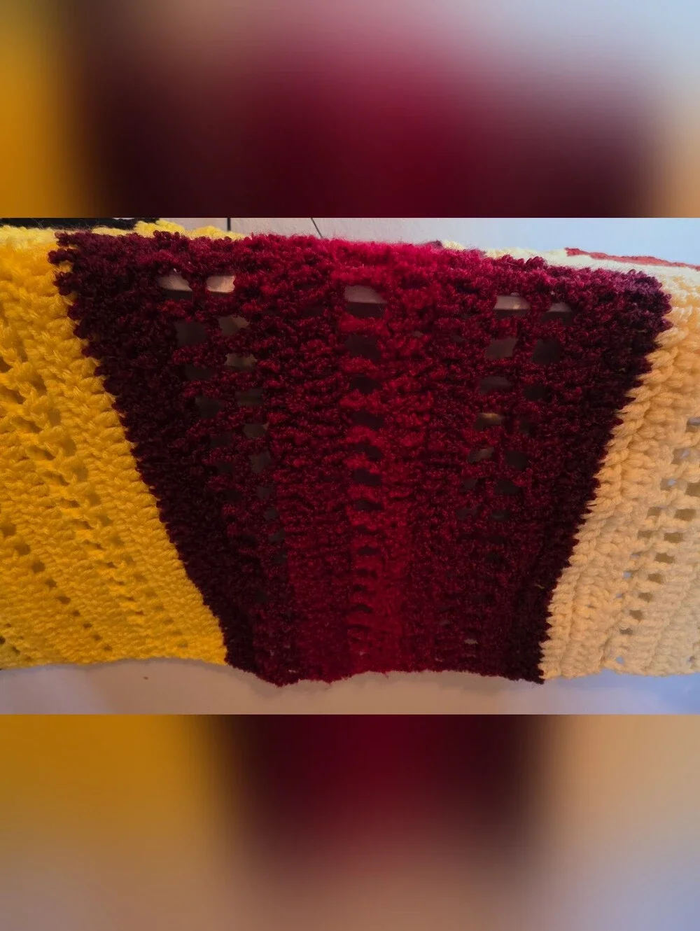Handmade Crochet Afghan Throw Blanket Multicolor 41” x 44”